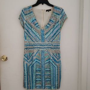 ABSOLUTE STUNNER Blue Sequin Parker Dress 4 REPOSH